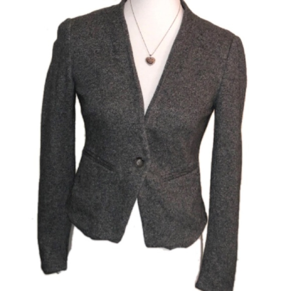 NWOT Ann Taylor LOFT Gray Button Blazer